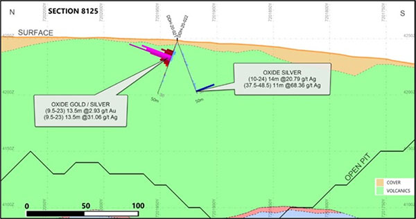 Drill Hole Location Map and Proposed Drill Holes in the Oculto Zone and Satellite Areas